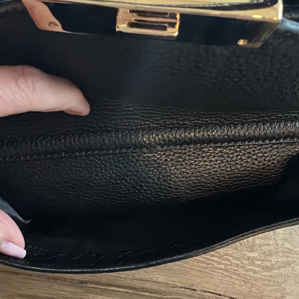 Michael Kors Haley Black Pebbled Leather Satchel with Gold Hardware - Picture 5 of 16